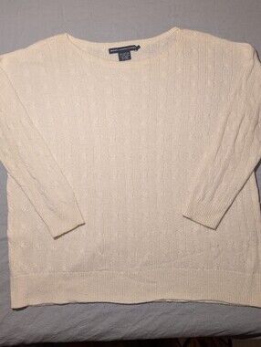 Vintage Ralph Lauren Sport White Lightweight Angora Blend Sweater